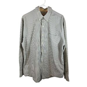 Izod Men’s Large Long Sleeve 100% Cotton Button-Down Dress Shirt Striped